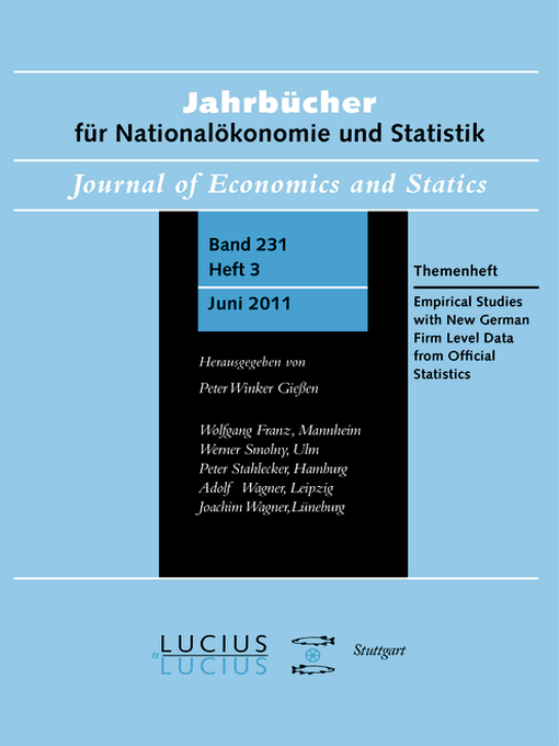 Upplýsingar um Empirical Studies with New German Firm Level Data from Official Statistics eftir Anja Malchin - Biðlisti